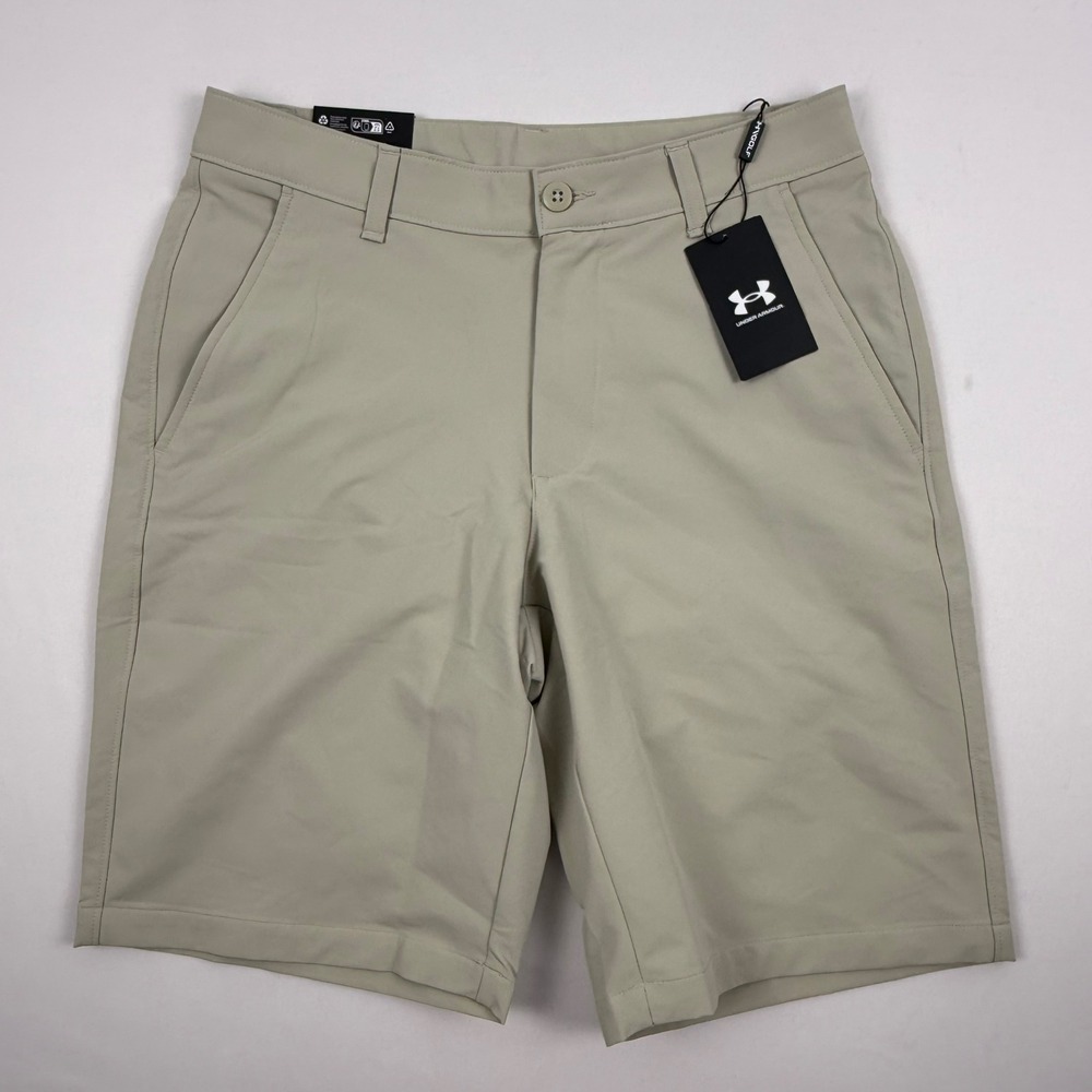 Under Armour Matchplay Golf Shorts Mens 32 Beige Tan 10in Inseam 1350071-289 NWT